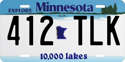 MN license plate 412TLK
