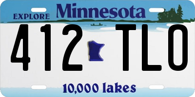 MN license plate 412TLO