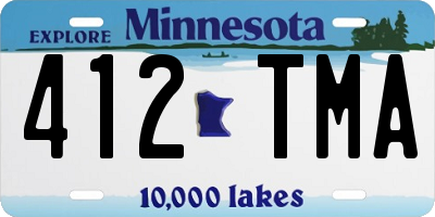 MN license plate 412TMA