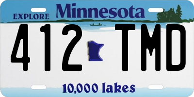 MN license plate 412TMD