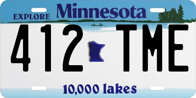 MN license plate 412TME