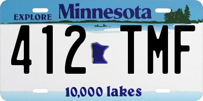MN license plate 412TMF