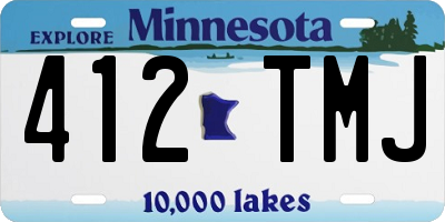 MN license plate 412TMJ