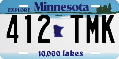 MN license plate 412TMK