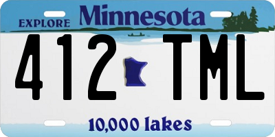 MN license plate 412TML