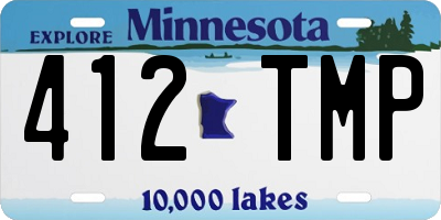 MN license plate 412TMP