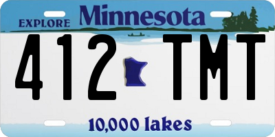 MN license plate 412TMT