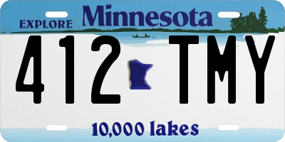 MN license plate 412TMY