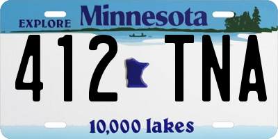 MN license plate 412TNA