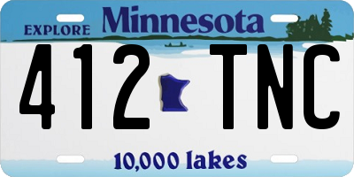 MN license plate 412TNC