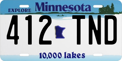 MN license plate 412TND