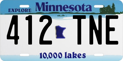 MN license plate 412TNE