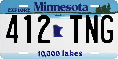 MN license plate 412TNG