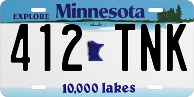 MN license plate 412TNK