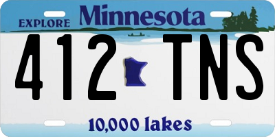 MN license plate 412TNS