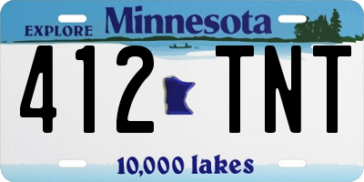 MN license plate 412TNT