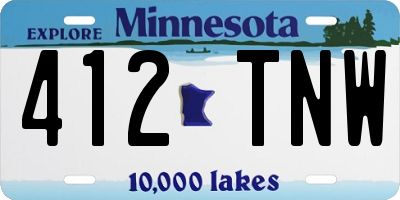 MN license plate 412TNW