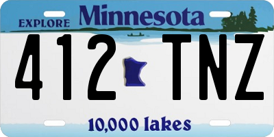 MN license plate 412TNZ