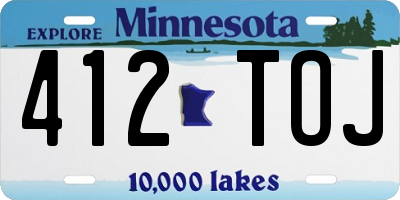 MN license plate 412TOJ