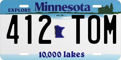 MN license plate 412TOM