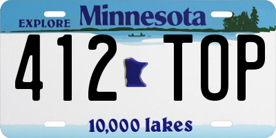 MN license plate 412TOP
