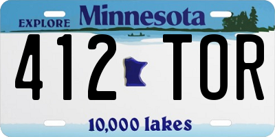 MN license plate 412TOR