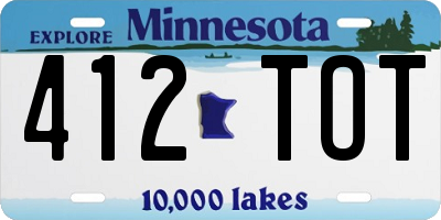 MN license plate 412TOT