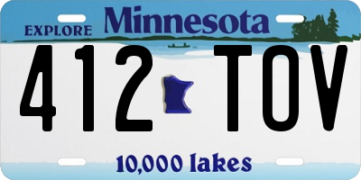 MN license plate 412TOV