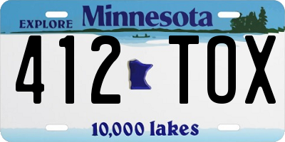 MN license plate 412TOX