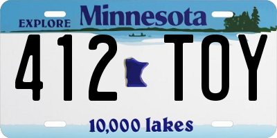 MN license plate 412TOY