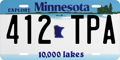 MN license plate 412TPA