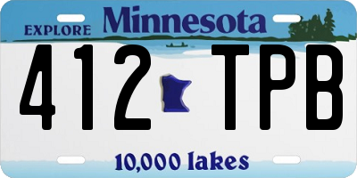 MN license plate 412TPB