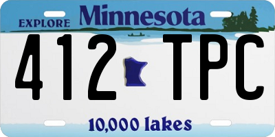 MN license plate 412TPC