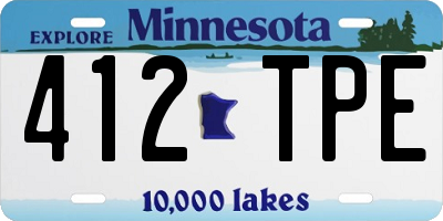 MN license plate 412TPE