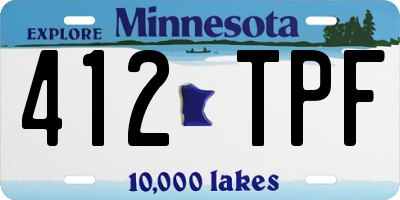 MN license plate 412TPF