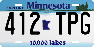 MN license plate 412TPG