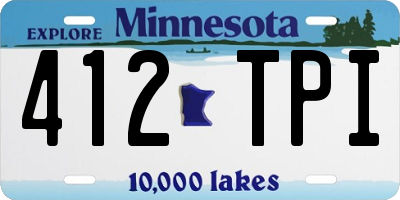 MN license plate 412TPI