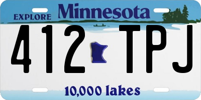 MN license plate 412TPJ