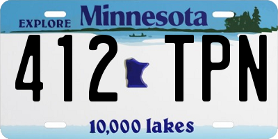 MN license plate 412TPN