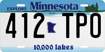MN license plate 412TPO