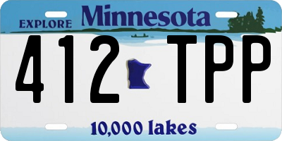 MN license plate 412TPP
