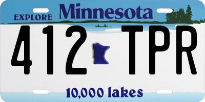 MN license plate 412TPR