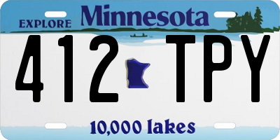 MN license plate 412TPY
