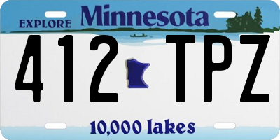 MN license plate 412TPZ