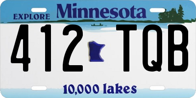 MN license plate 412TQB
