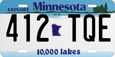 MN license plate 412TQE