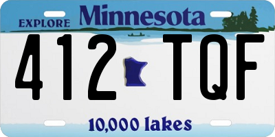 MN license plate 412TQF