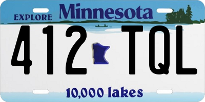 MN license plate 412TQL