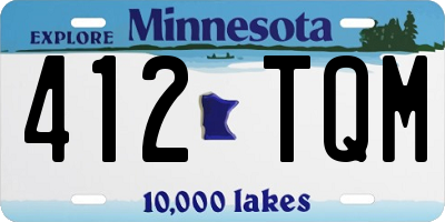 MN license plate 412TQM