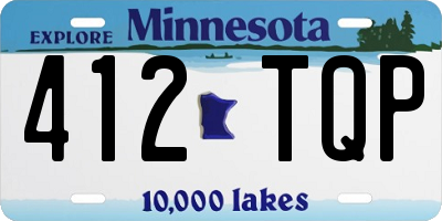 MN license plate 412TQP